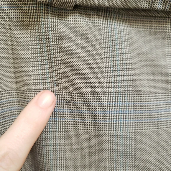 Banana Republic Gray Plaid Martin Fit Wool Blend Lined Trouser Pants - Picture 3 of 9